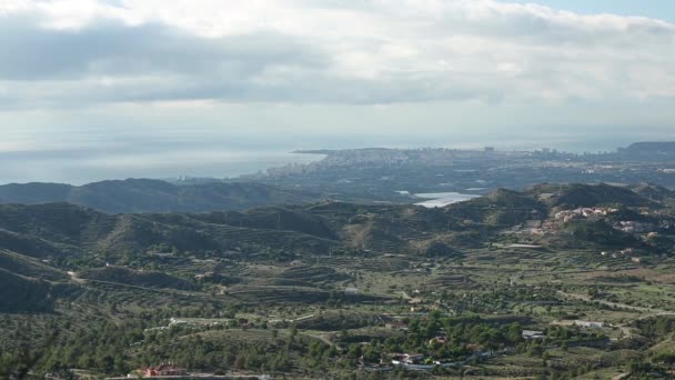 Vista aérea del paisaje urbano de Busot, ciudad de España. — Vídeos de Stock