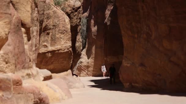 PETRA, JORDAN - 15. MÄRZ 2018: Erhöhter Blick auf das Kloster El Deir in der antiken Stadt Petra, Jordanien, — Stockvideo
