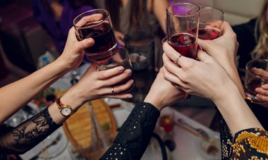 İçkili kadehler ve kadeh kaldırma, parti.