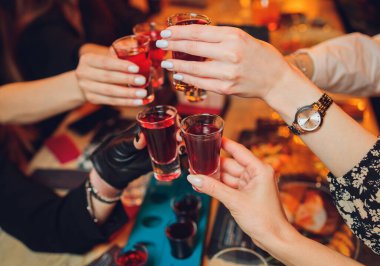 İçkili kadehler ve kadeh kaldırma, parti.