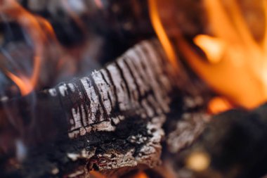 Yakacak odunları yakın çekim stok fotoğrafçılığı.