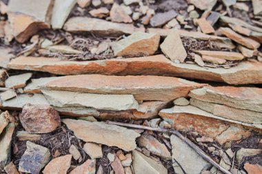 Kış için odun, yakacak odun yığını, yakacak odun yığını.