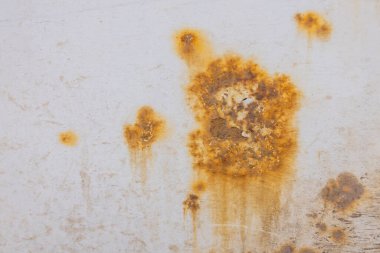 Beyaz Paslı Metal Çürümüş Çarşaf Geniş Arkaplan. Yıpranmış Demir Paslı Metalik Doku. Aşınmış Çelik Yapı. Soyut Web Afişi.