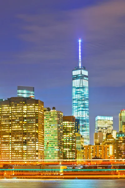 New York City, USA, buntes Stadtbild mit manhattanischen Gebäuden — Stockfoto