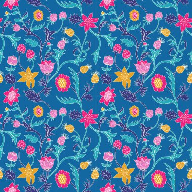 Dikişsiz stilize çiçek desenli