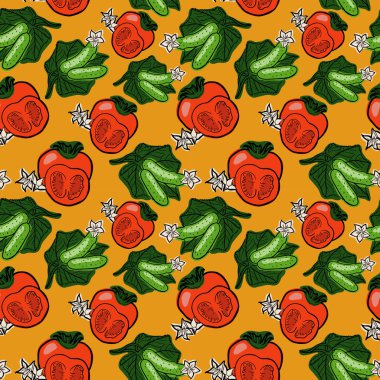 Domates ve salatalık desen