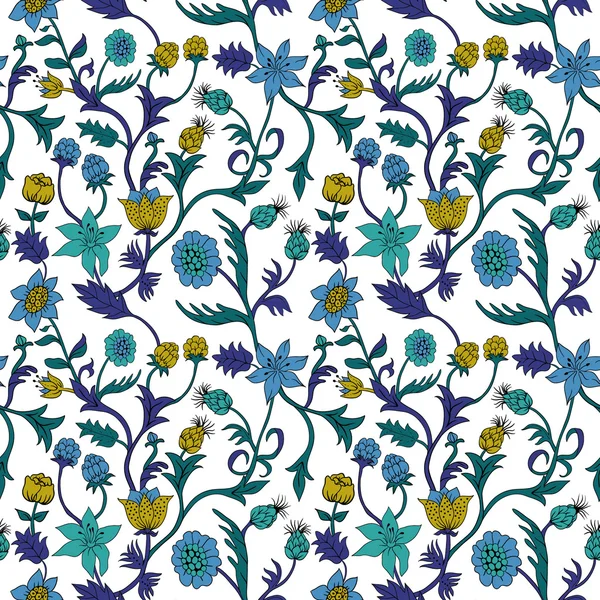 Motif floral stylisé sans couture — Image vectorielle