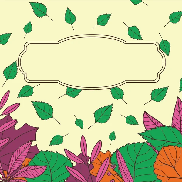 Карточка с осенними листьями — стоковый вектор