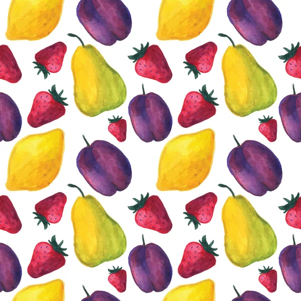 Modèle coloré avec des fruits aquarelle — Image vectorielle