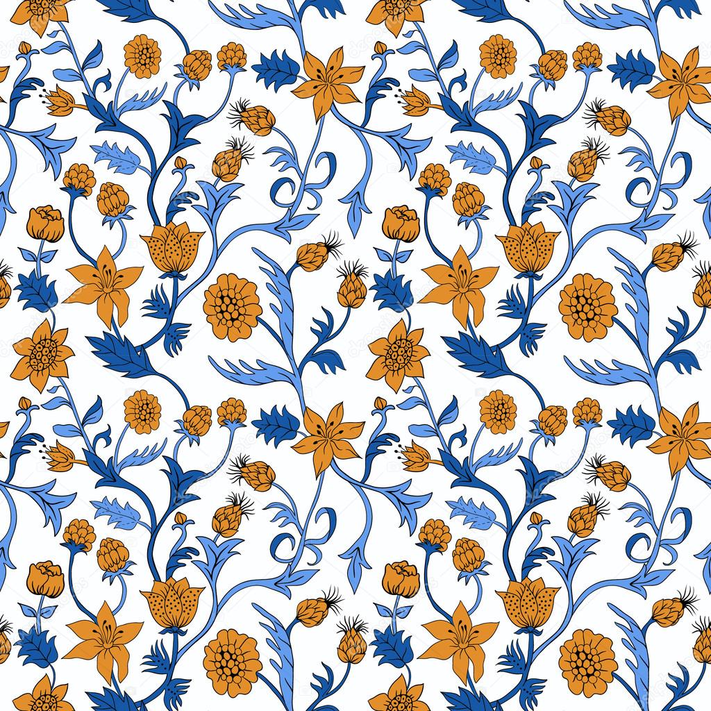 Seamless stylized floral pattern
