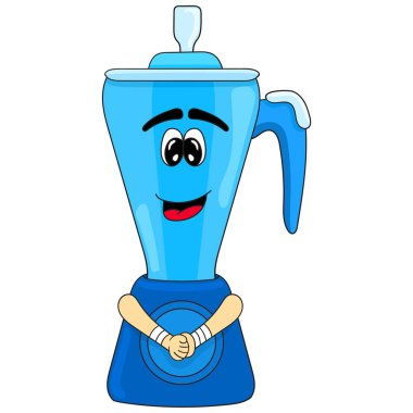 Çizgi film suratlı blender utangaç bir şekilde gülümsüyor