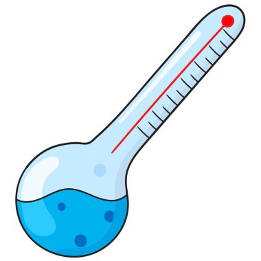 Karalama simgesi termometre cam vektör çizimi