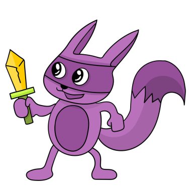 Kılıç taşıyan mor bir gelincik.