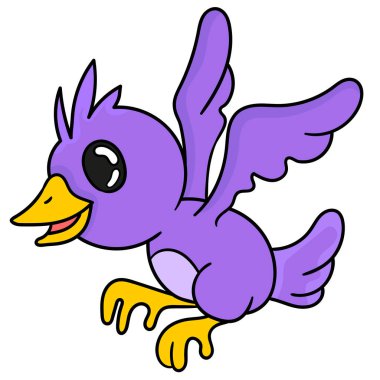 Mor bir kuş uçuyor