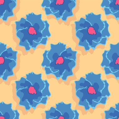 Mavi yasemin çiçekleri deseni tekrarlıyor