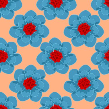 Mavi yıldız çiçeği, kusursuz desen.