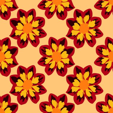 Kırmızı yıldız çiçeği, kusursuz desen.