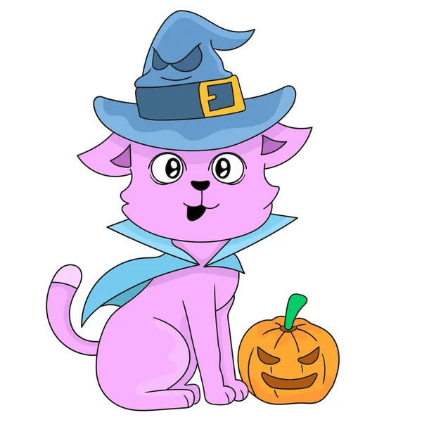 Gatos Vistiendo Trajes Celebraciones Halloween — Vector de stock