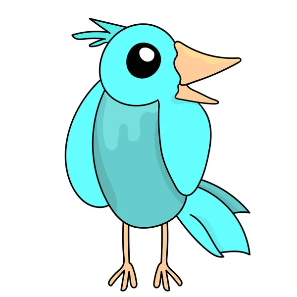 Illustration Dessin Animé Oiseau Bleu — Image vectorielle