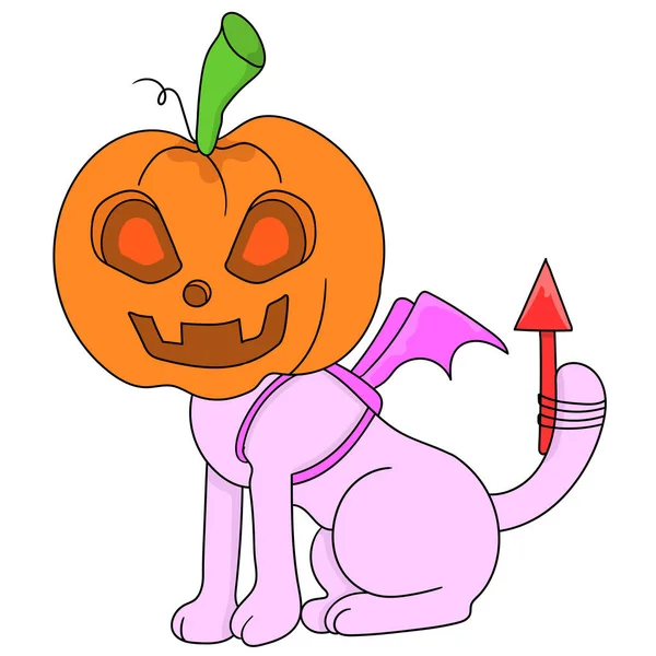 Halloween Party Pumpkin Head — Stock Vector