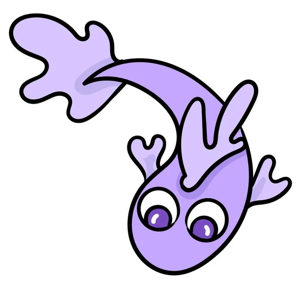 小紫鱼游动 — 图库矢量图片