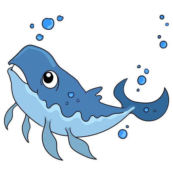 Una Ballena Gigante Nadando — Vector de stock