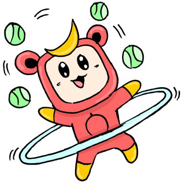 Sirkte top oynayan sevimli yaratıklar.