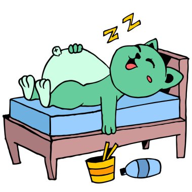 Karnı tok bir kedi derin uykudadır.