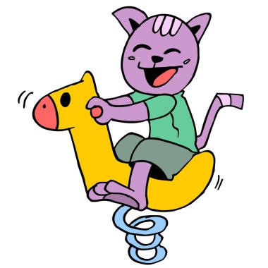 Küçük kedicikler bahçede oynuyorlar.