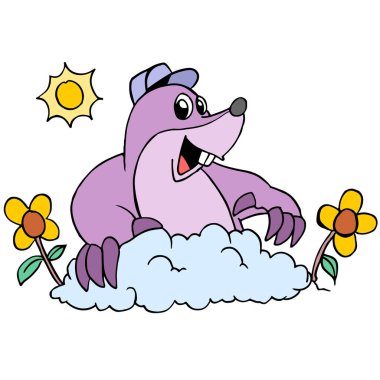 Maskot köstebek günü neşeyle karşılıyor.