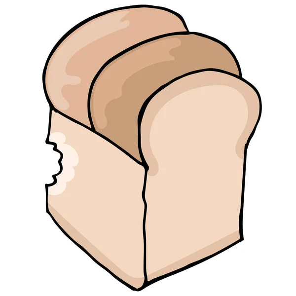 Plain Bread Doodle Comic Draw — Stock Vector