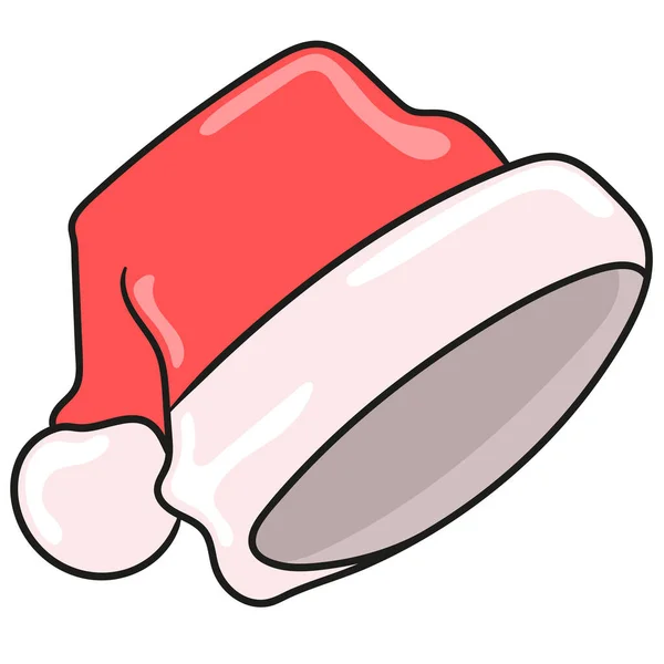 Sombrero Navidad Rojo Blanco — Archivo Imágenes Vectoriales