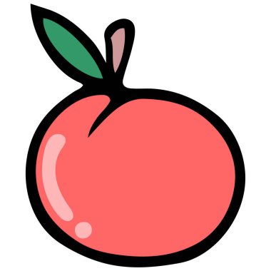 kırmızı domates karikatür karalama vektör çizimi