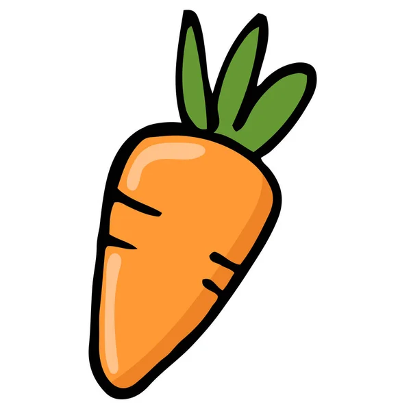 Carrot Vegie Kartun Vektor Gambar Corat Coret - Stok Vektor