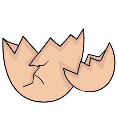 Kırık yumurta kabukları. karalama simgesi resmi