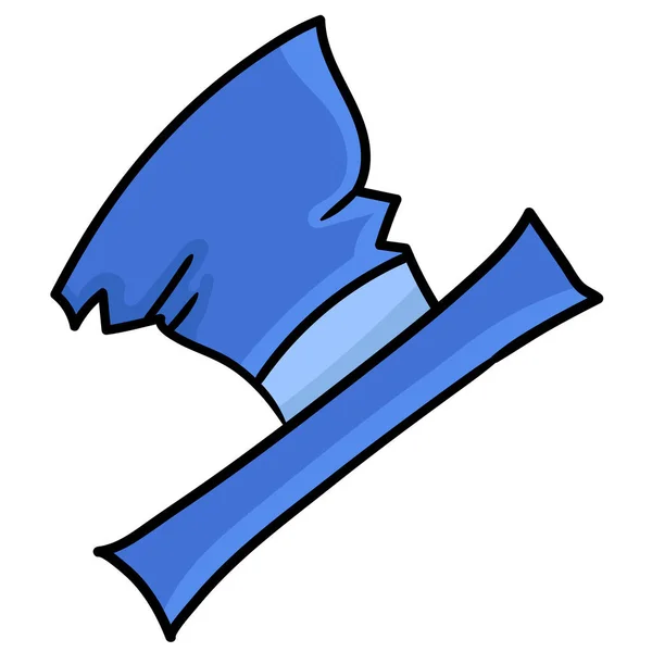 Niebieski Kapelusz Magika Obraz Ikony Doodle — Wektor stockowy