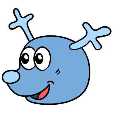 Ren geyiği başı gülen surat. karalama simgesi resmi