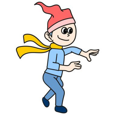 İnsanlar Noel için dans ediyor. karalama simgesi resmi