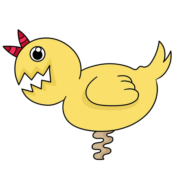 Kinderspeelgoed Tuin Vorm Van Een Monstervogel Doodle Pictogram Afbeelding — Stockvector