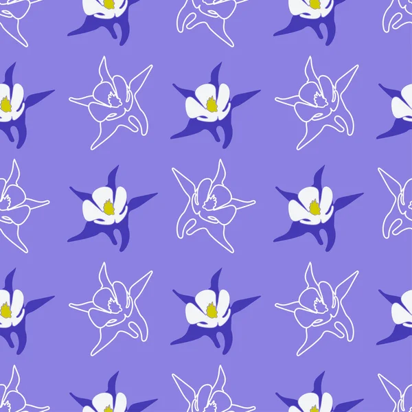 Fond Fleur Étoile Bleu Sans Couture Répéter Motif Fond Conception — Image vectorielle