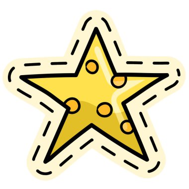 Sabah yıldızı ikonu Kawaii. karalama simgesi resmi