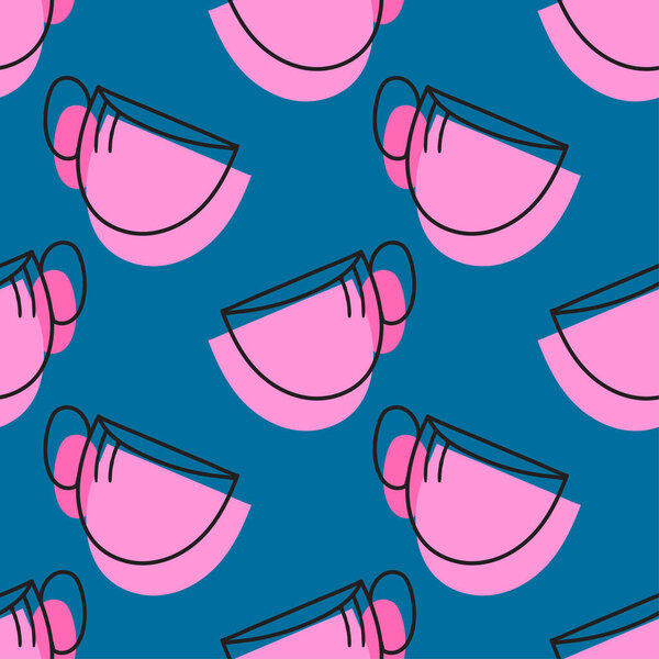 break time tea cups seamless background. repeat pattern background design