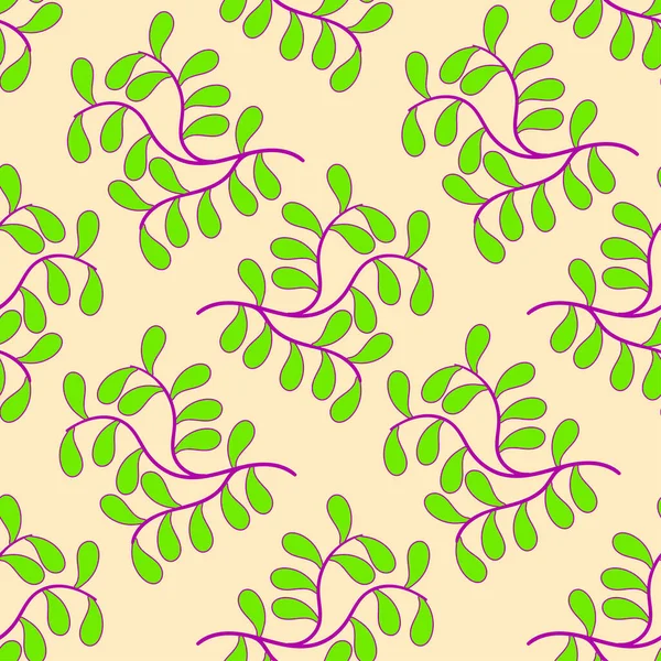 Colourful Plant Branches Seamless Background Print Repeat Pattern Background Design — Archivo Imágenes Vectoriales