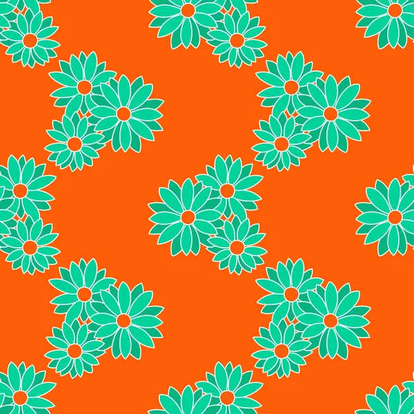 Весенний Цветок Подсолнухи Бесшовный Отпечаток Фона Повторяющийся Дизайн Фона — стоковый вектор