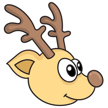 Gülümseyen hayvan kafası simgesi, doodle kawaii. karalama simgesi resmi