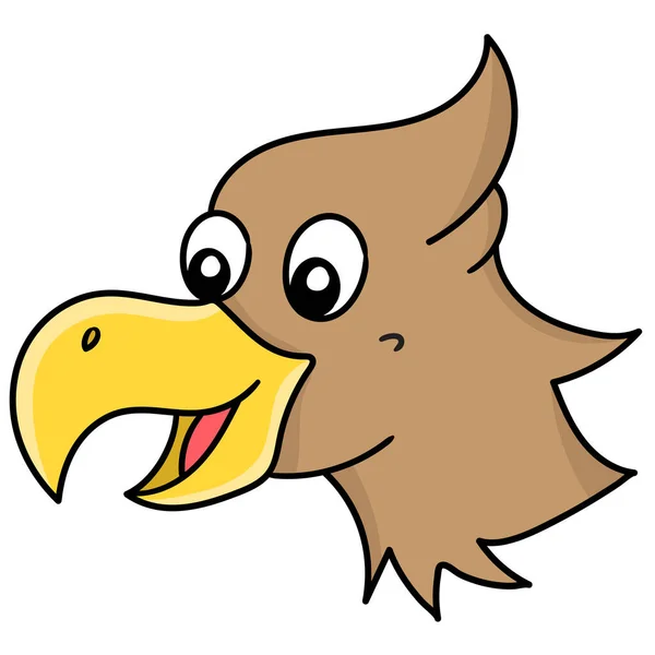Lächelndes Adlerkopf Emoticon Doodle Kawaii Doodle Symbolbild — Stockvektor