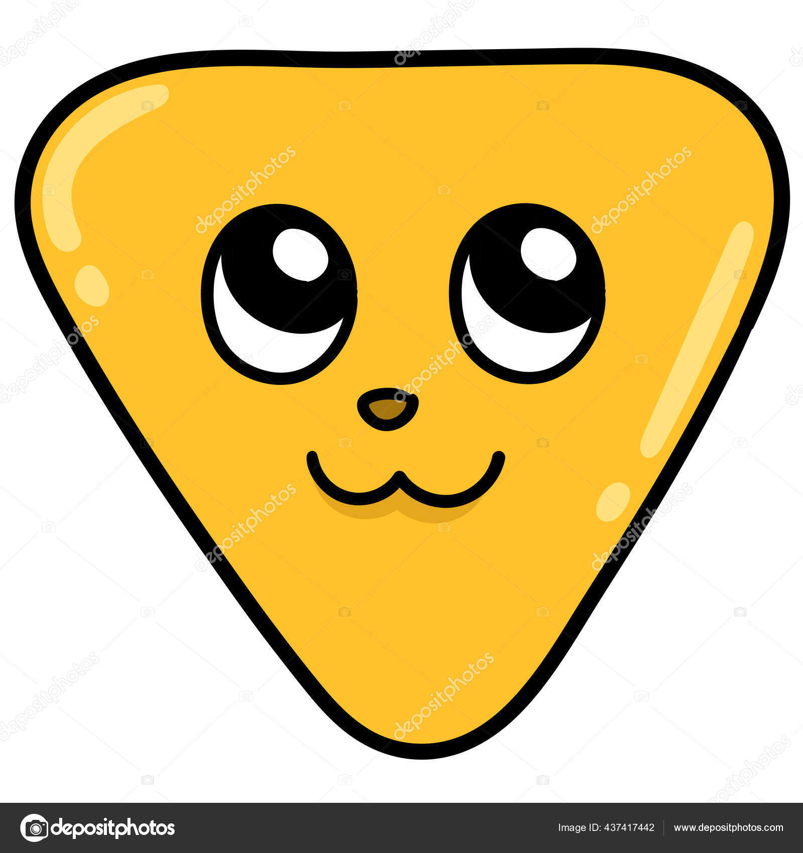 Kawaii Rosto Emoticon Ícone Vector Ilustração Design Royalty Free