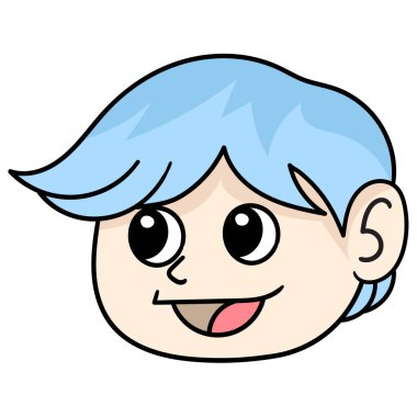 Gülen gülen surat ifadeleri, doodle kawaii. karalama simgesi resmi