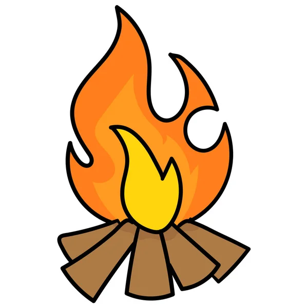 かがり火のイオンがくすぶってる ドードルアイコン画像 — ストックベクタ
