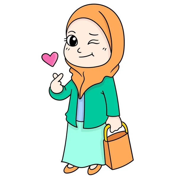 Wanita Muslim Yang Cantik Berpakaian Rapi Dan Elegan Gambar Ikon - Stok Vektor